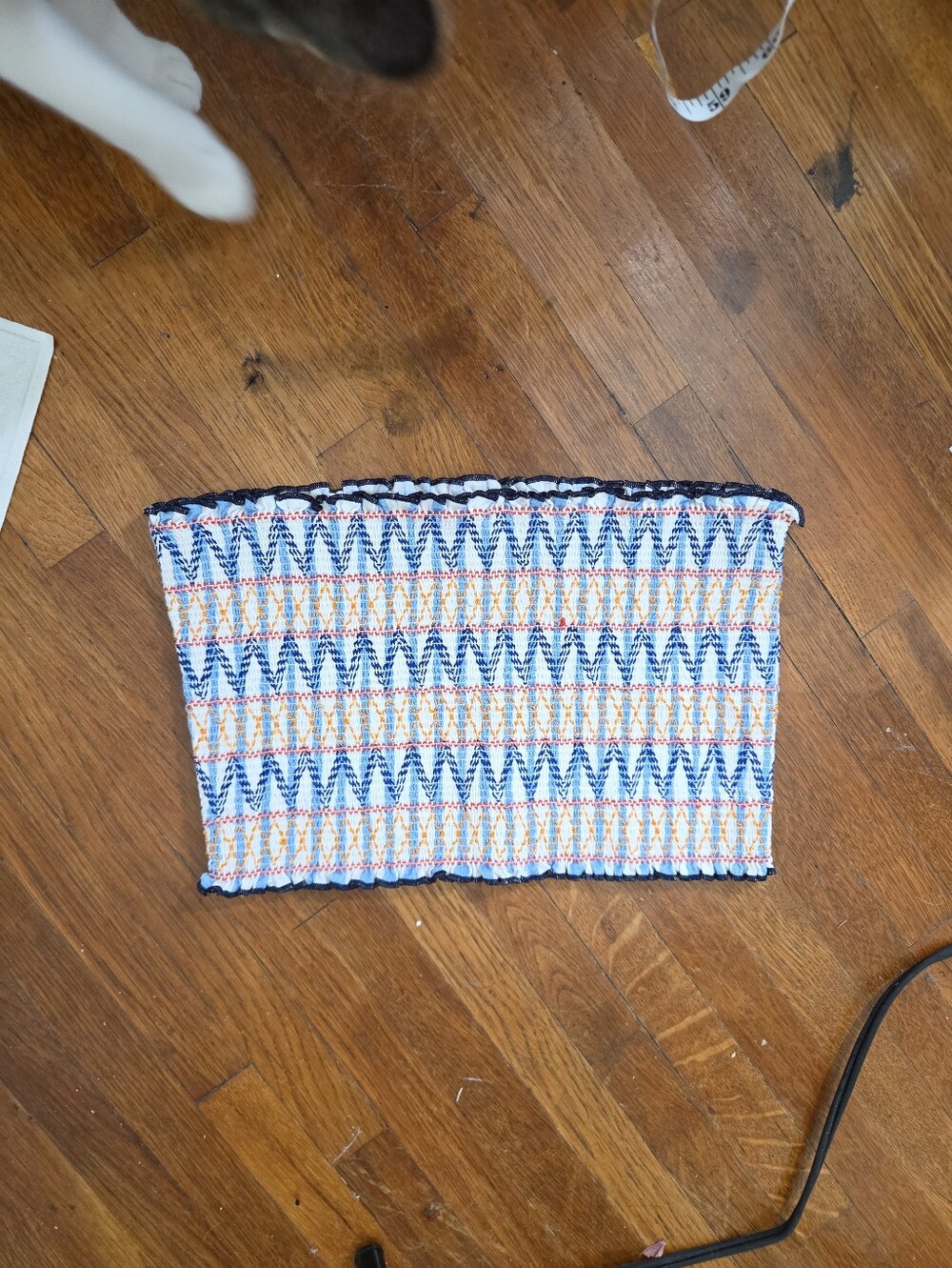 Blue,red,yellow,white Embrodary Tube Top